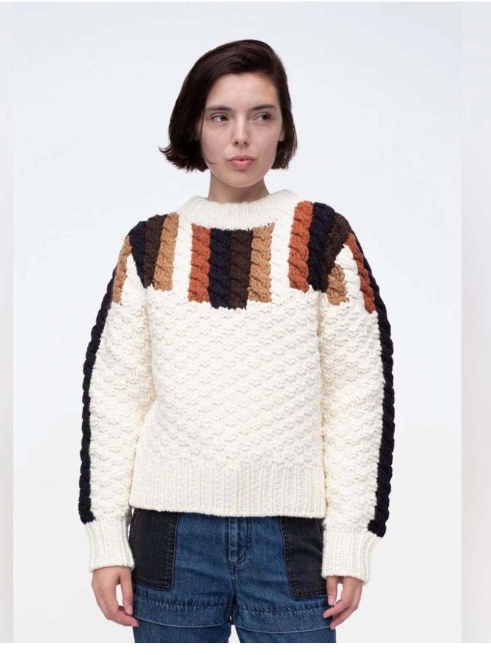 Sea New York Aspen chunky knit Sweater 80% wool XS resort ski vacation winter - Picture 1 of 11